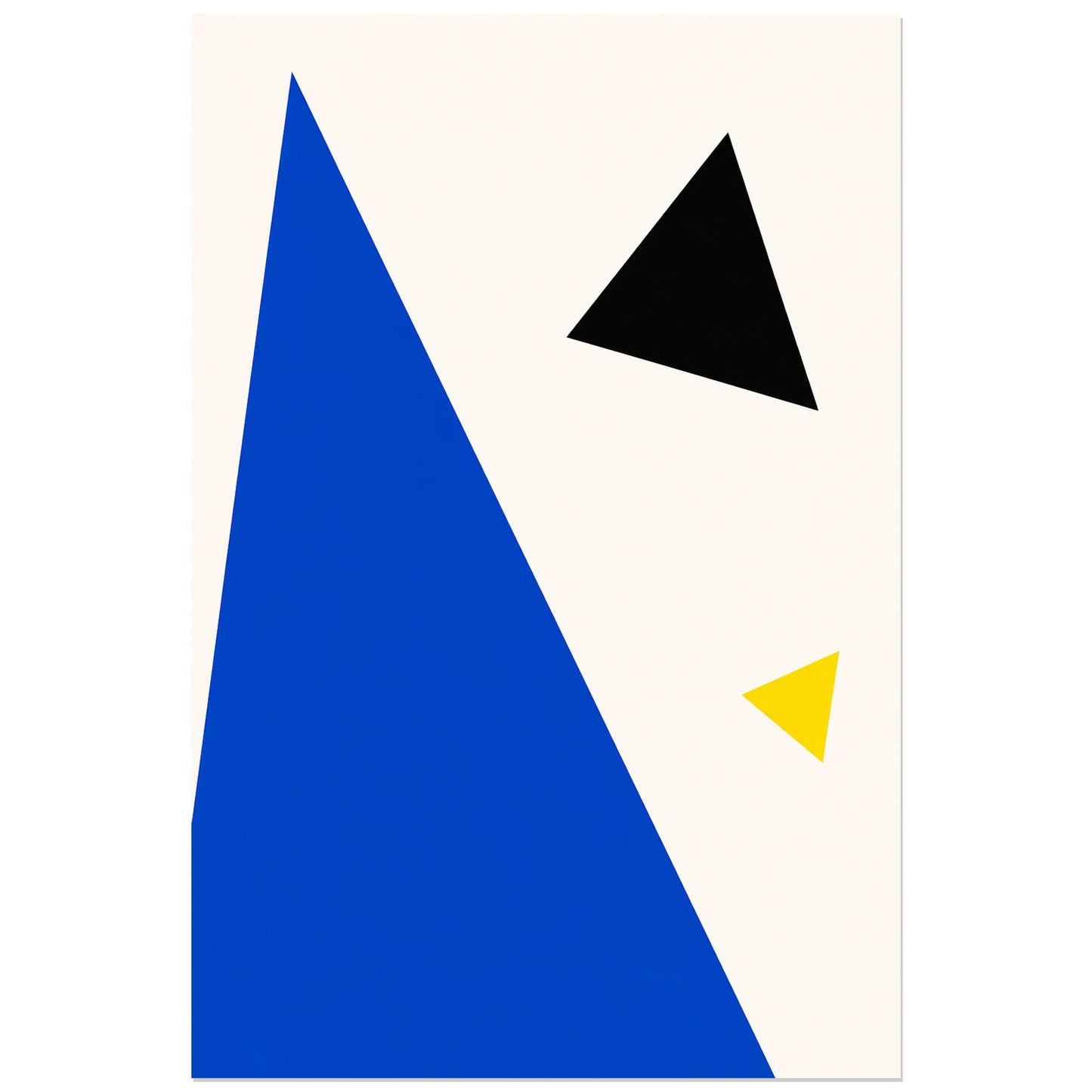 Affiche abstraite - Tension triangulaire, minimalisme geometrique triangulaire verticale, format 40 × 60 cm