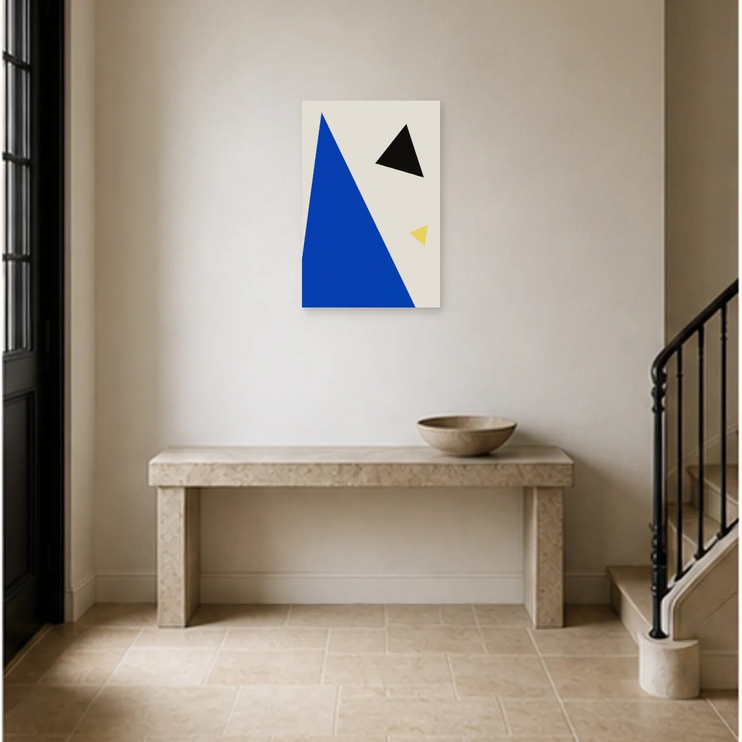 Affiche abstraite - Tension triangulaire dans une entrée ou un couloir - Art Virtuoso