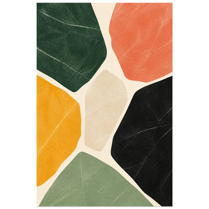 Affiche abstraite - Terrazzo monumental, abstraction minerale facon terrazzo monumental verticale, format 60 × 90 cm