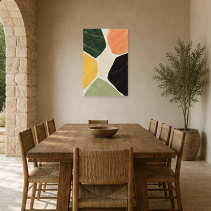 Affiche abstraite - Terrazzo monumental dans une salle à manger - Art Virtuoso