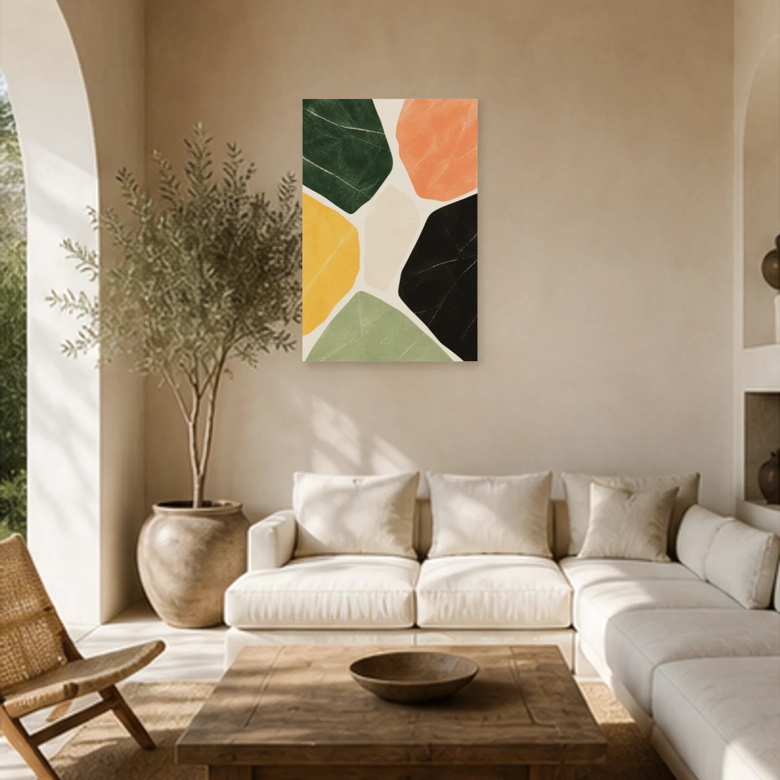 Affiche abstraite - Terrazzo monumental dans un salon - Art Virtuoso