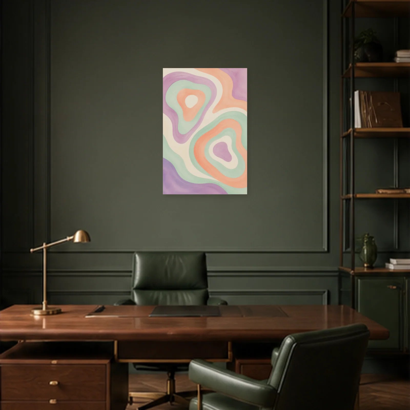 Affiche abstraite - Topographie liquide dans un bureau - Art Virtuoso