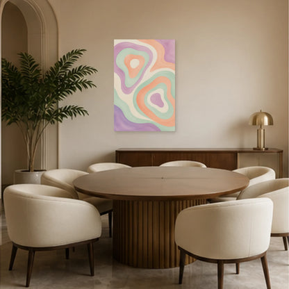 Affiche abstraite - Topographie liquide dans une salle à manger - Art Virtuoso