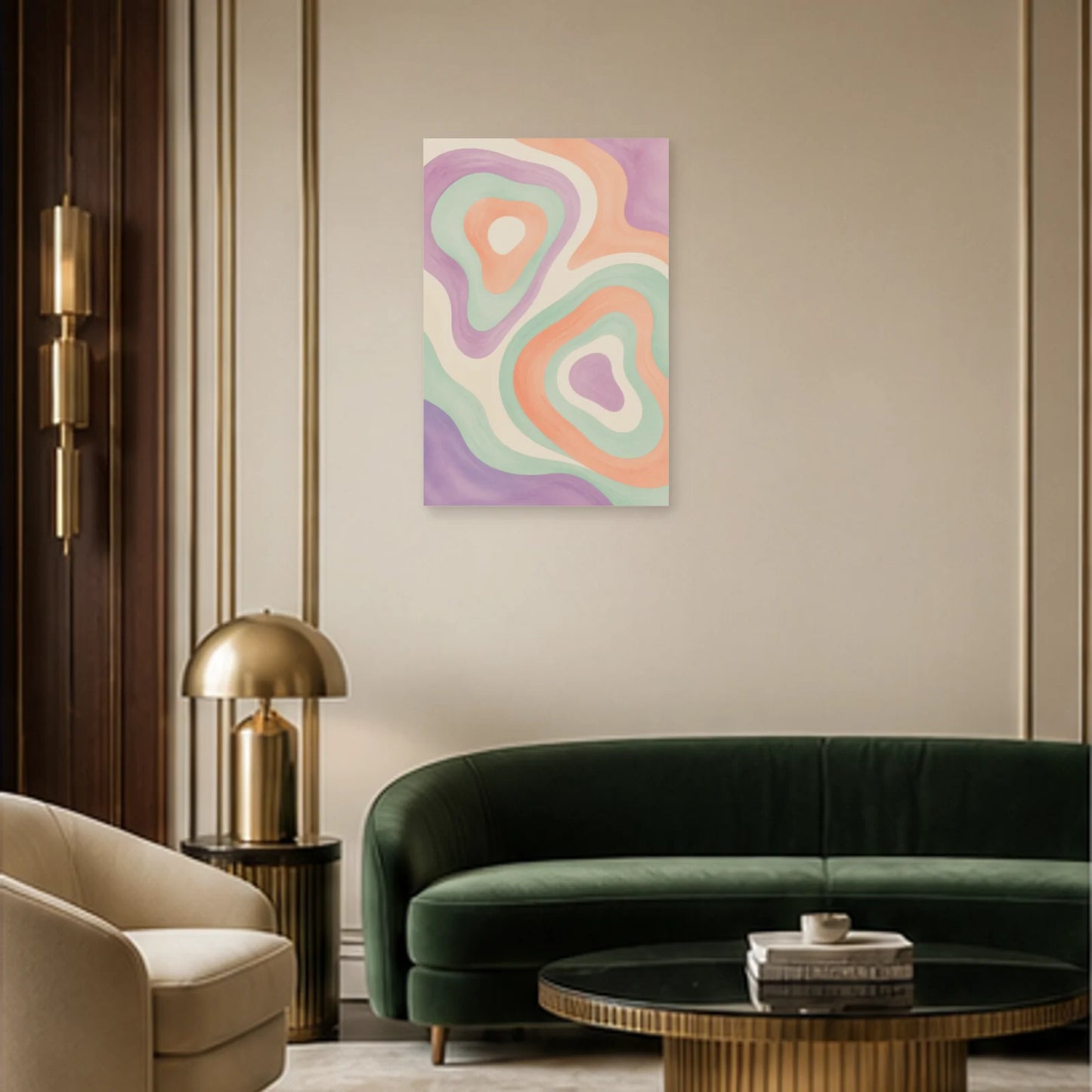 Affiche abstraite - Topographie liquide dans un salon - Art Virtuoso