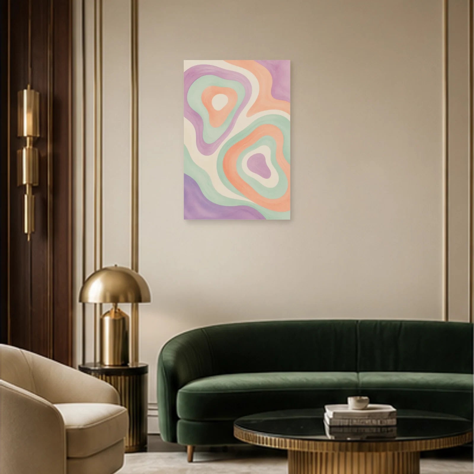 Affiche abstraite - Topographie liquide dans un salon - Art Virtuoso