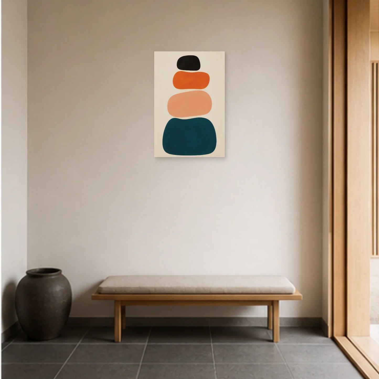 Affiche abstraite - Totem souple dans une entrée ou un couloir - Art Virtuoso