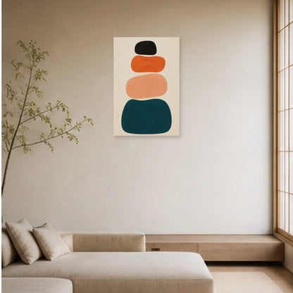 Affiche abstraite - Totem souple dans un salon - Art Virtuoso