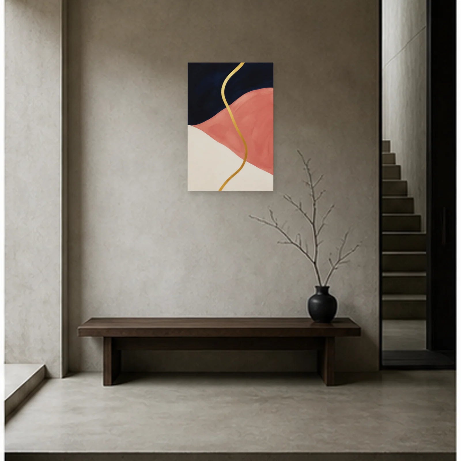 Affiche abstraite - Trait précieux dans une entrée ou un couloir - Art Virtuoso