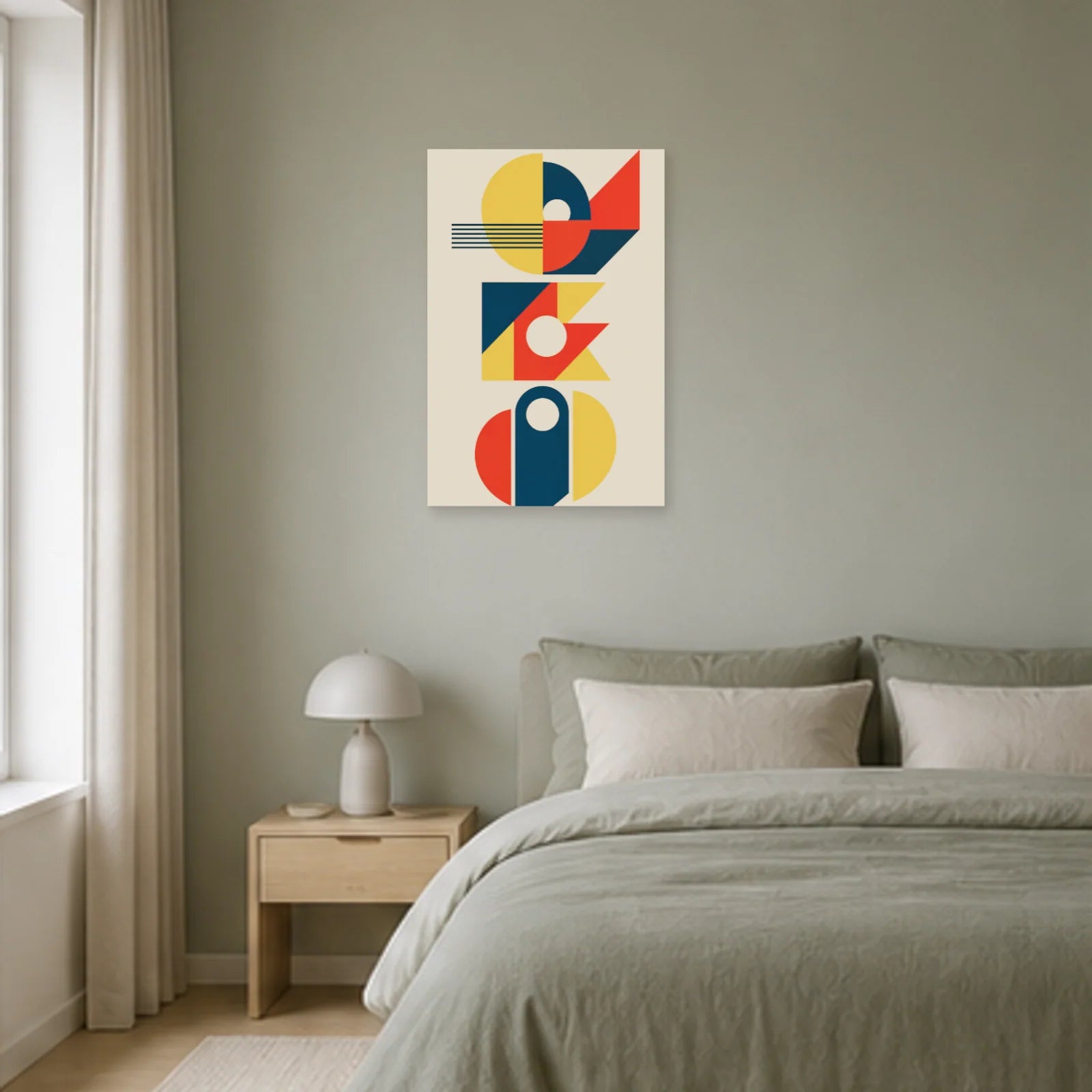 Affiche abstraite - Trio géométrique dans une chambre - Art Virtuoso