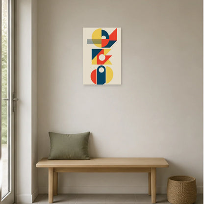 Affiche abstraite - Trio géométrique dans une entrée ou un couloir - Art Virtuoso