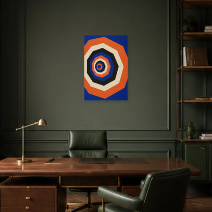 Affiche abstraite - Tunnel concentrique dans un bureau - Art Virtuoso