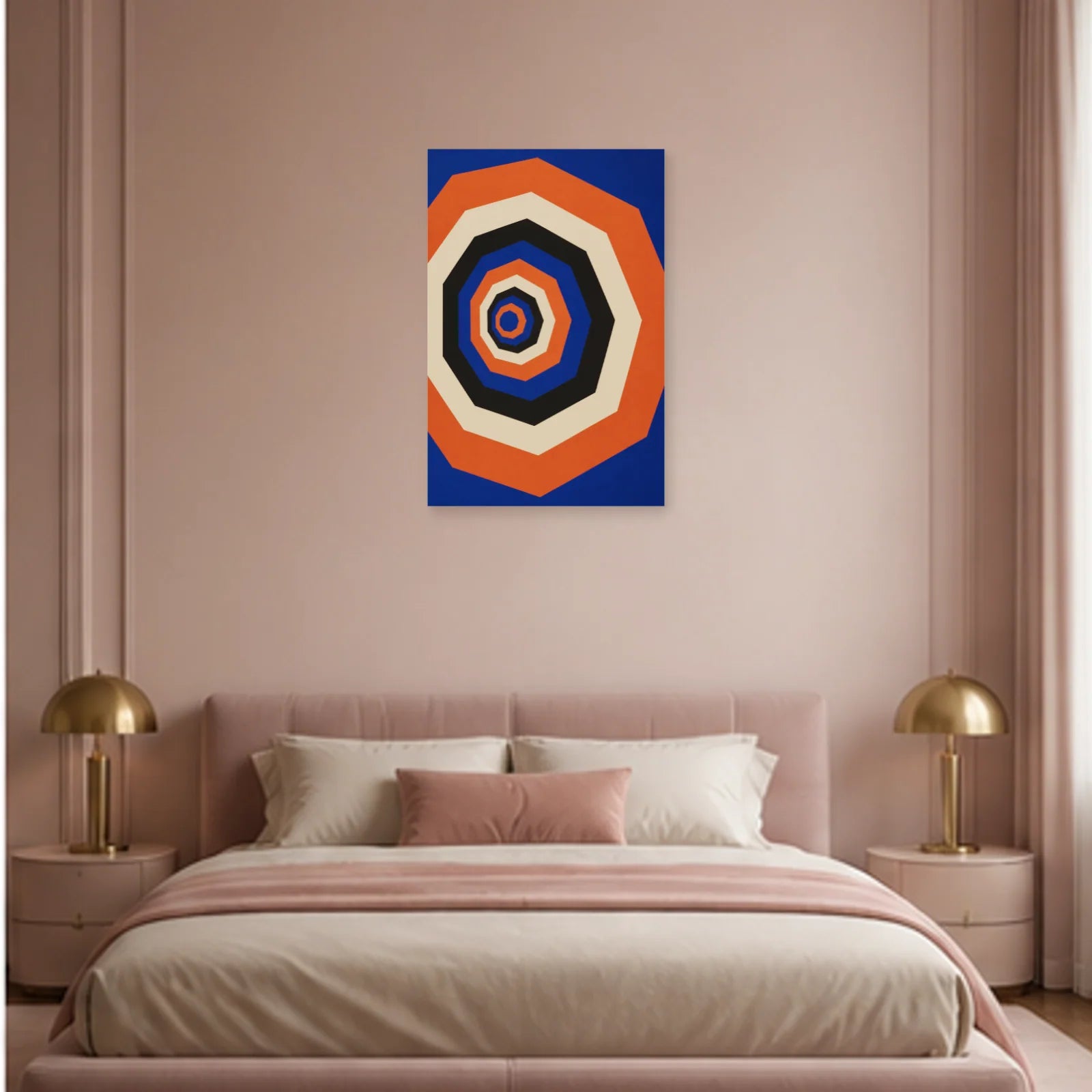 Affiche abstraite - Tunnel concentrique dans une chambre - Art Virtuoso