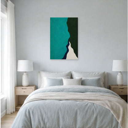 Affiche abstraite - Turquoise profond dans une chambre - Art Virtuoso