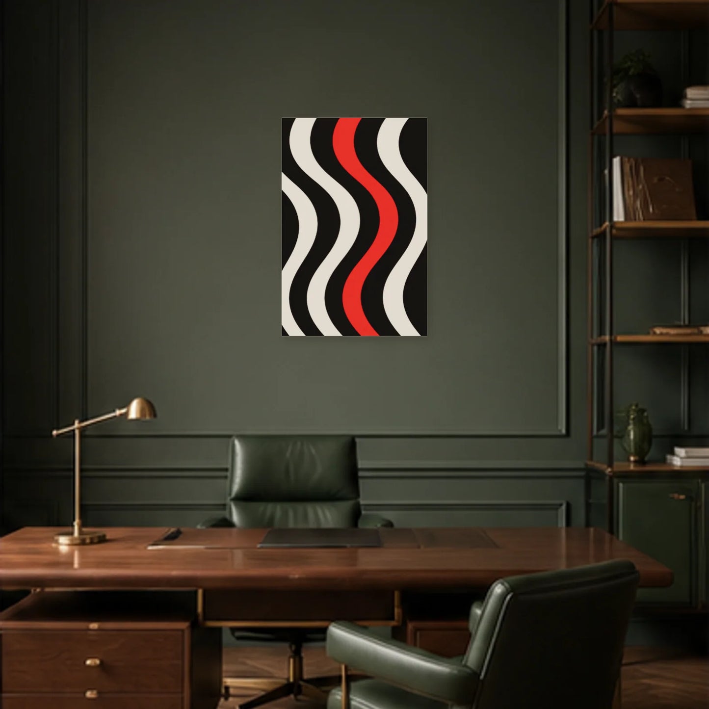 Affiche abstraite - Vague cinétique dans un bureau - Art Virtuoso