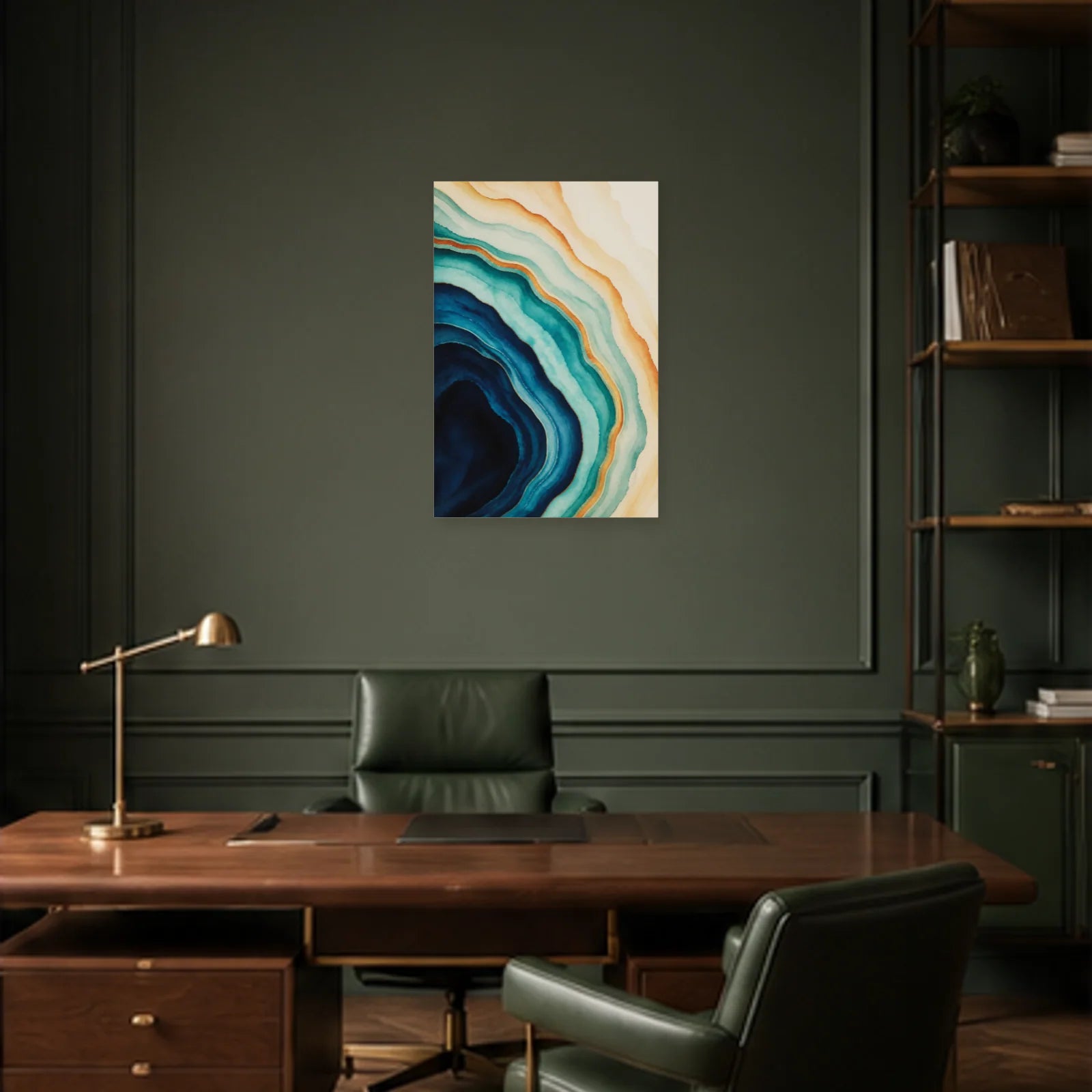 Affiche abstraite - Veines d’agate dans un bureau - Art Virtuoso