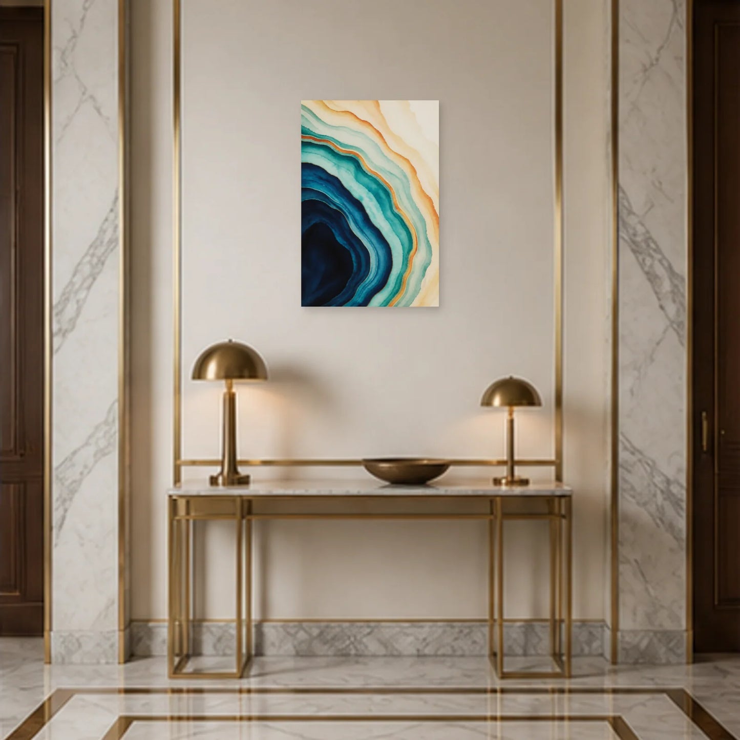 Affiche abstraite - Veines d’agate dans une entrée ou un couloir - Art Virtuoso
