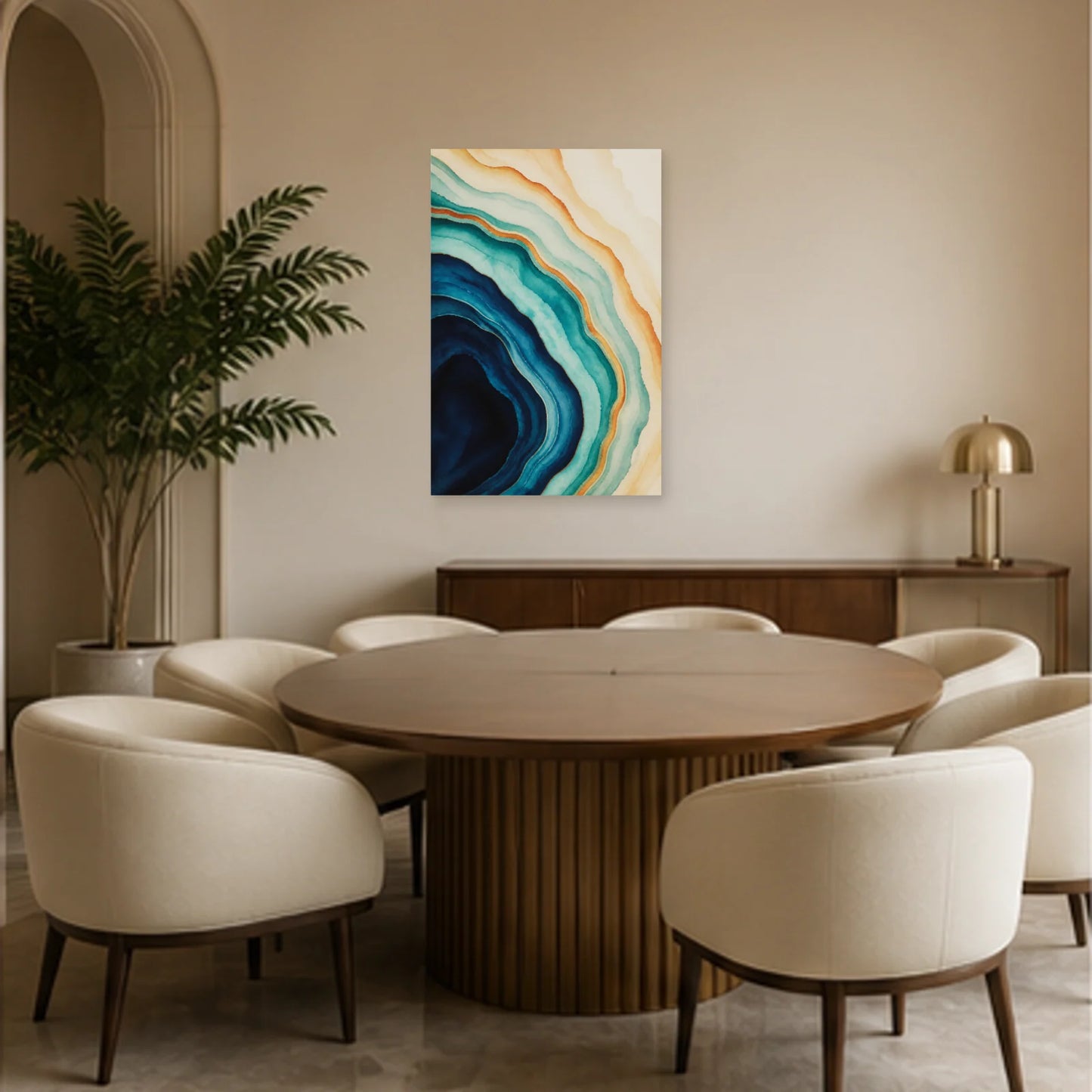 Affiche abstraite - Veines d’agate dans une salle à manger - Art Virtuoso