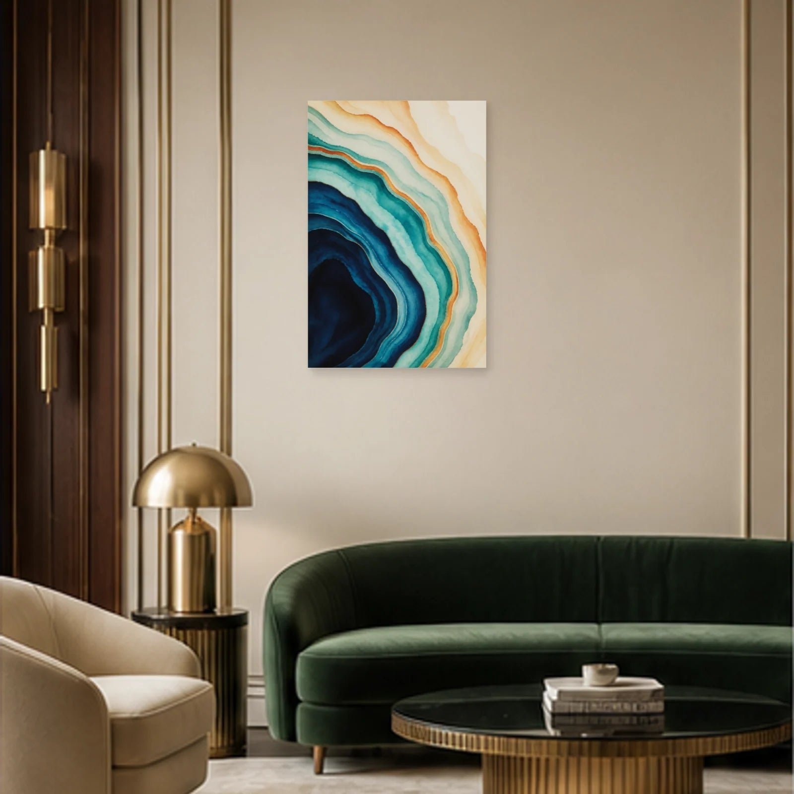 Affiche abstraite - Veines d’agate dans un salon - Art Virtuoso