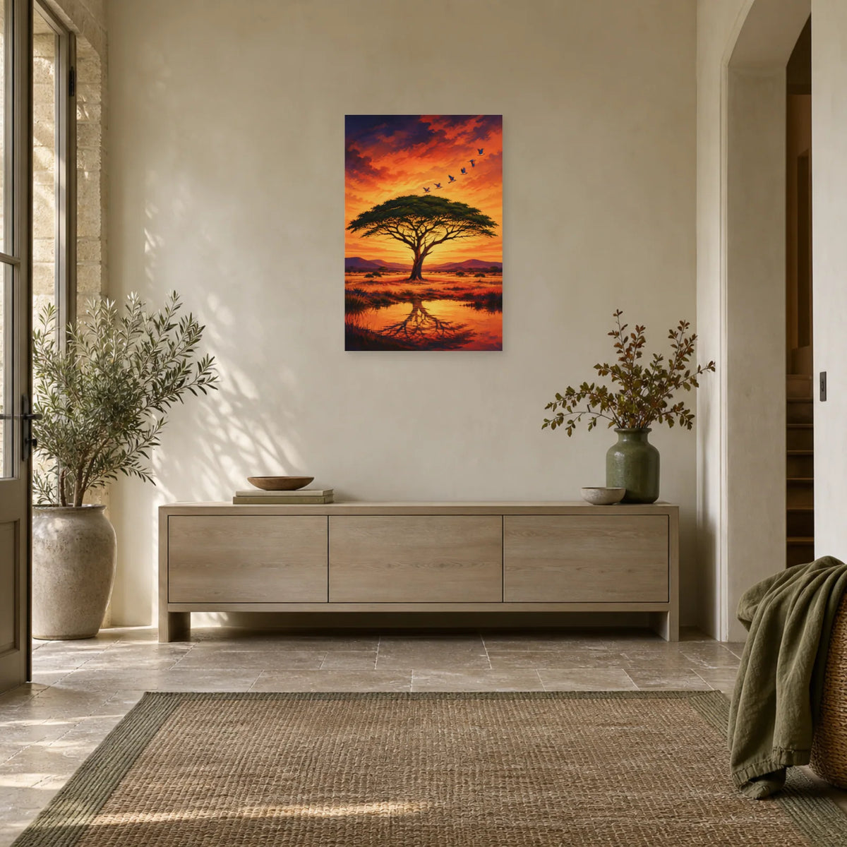Affiche Acacia – Oiseaux de savane dans une entrée ou un couloir - Art Virtuoso