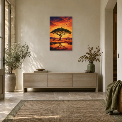 Affiche Acacia – Oiseaux de savane dans une entrée ou un couloir - Art Virtuoso