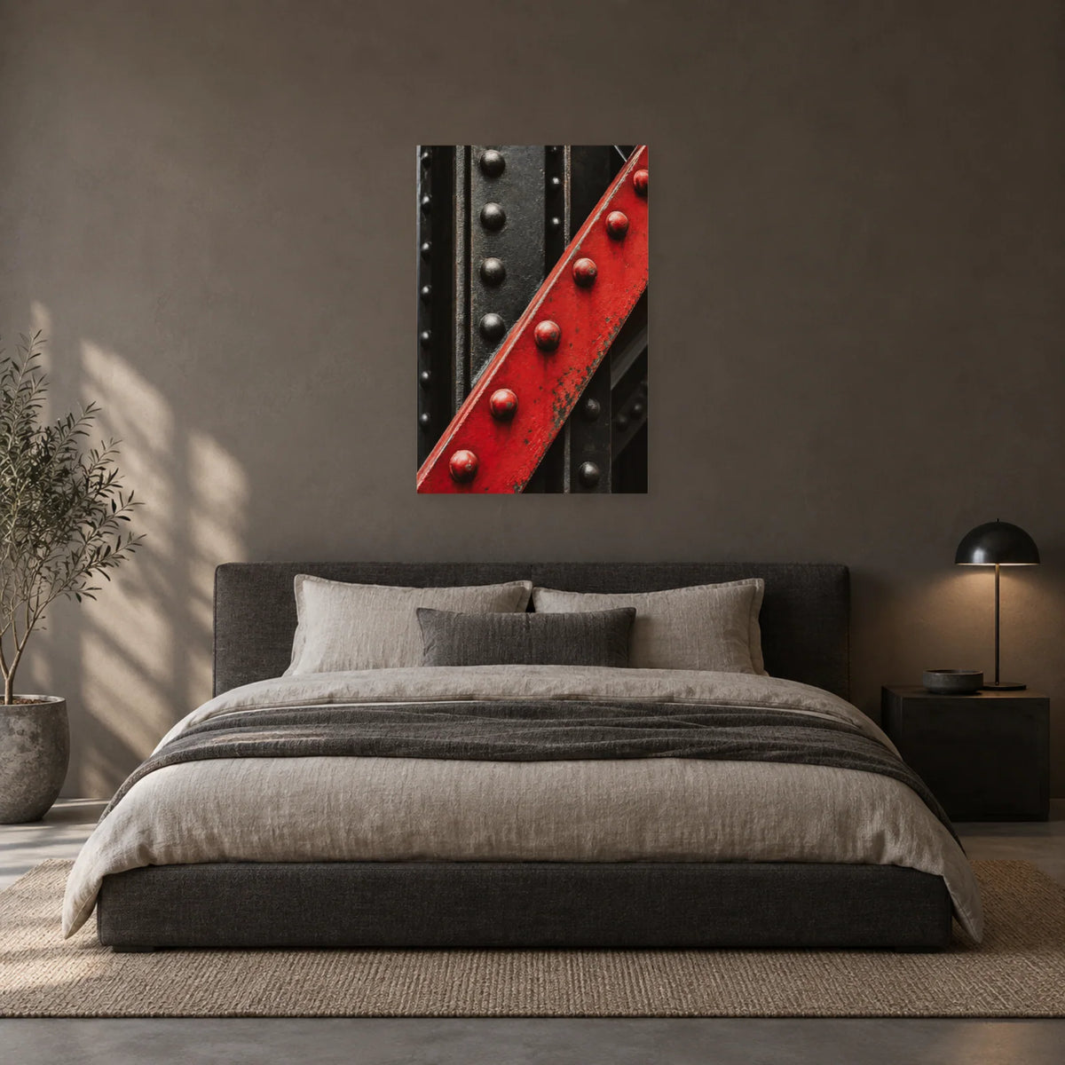 Affiche Acier riveté - Matière brute dans une chambre - Art Virtuoso