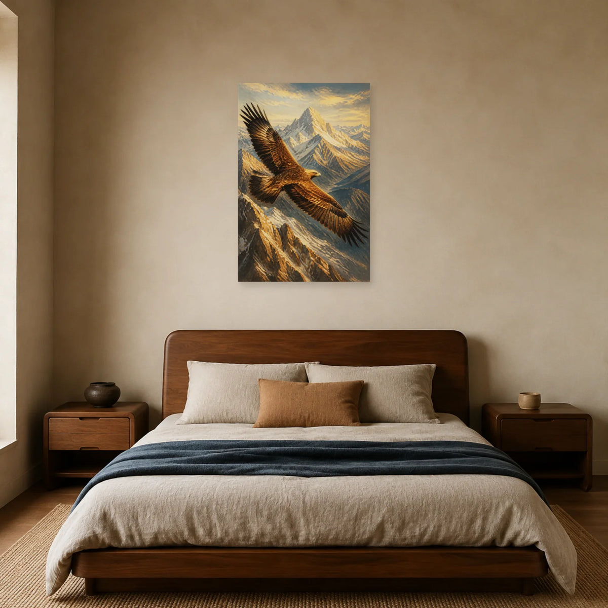 Affiche Aigle royal au-dessus des Alpes dans une chambre - Art Virtuoso