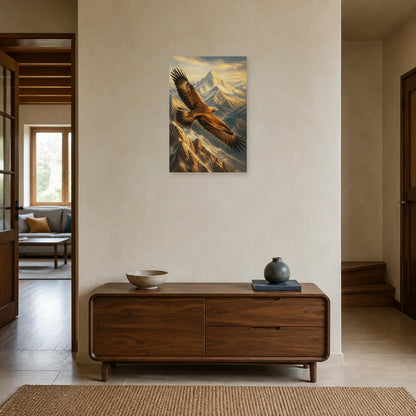 Affiche Aigle royal au-dessus des Alpes dans une entrée ou un couloir - Art Virtuoso