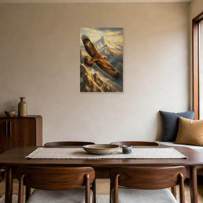 Affiche Aigle royal au-dessus des Alpes dans une salle à manger - Art Virtuoso