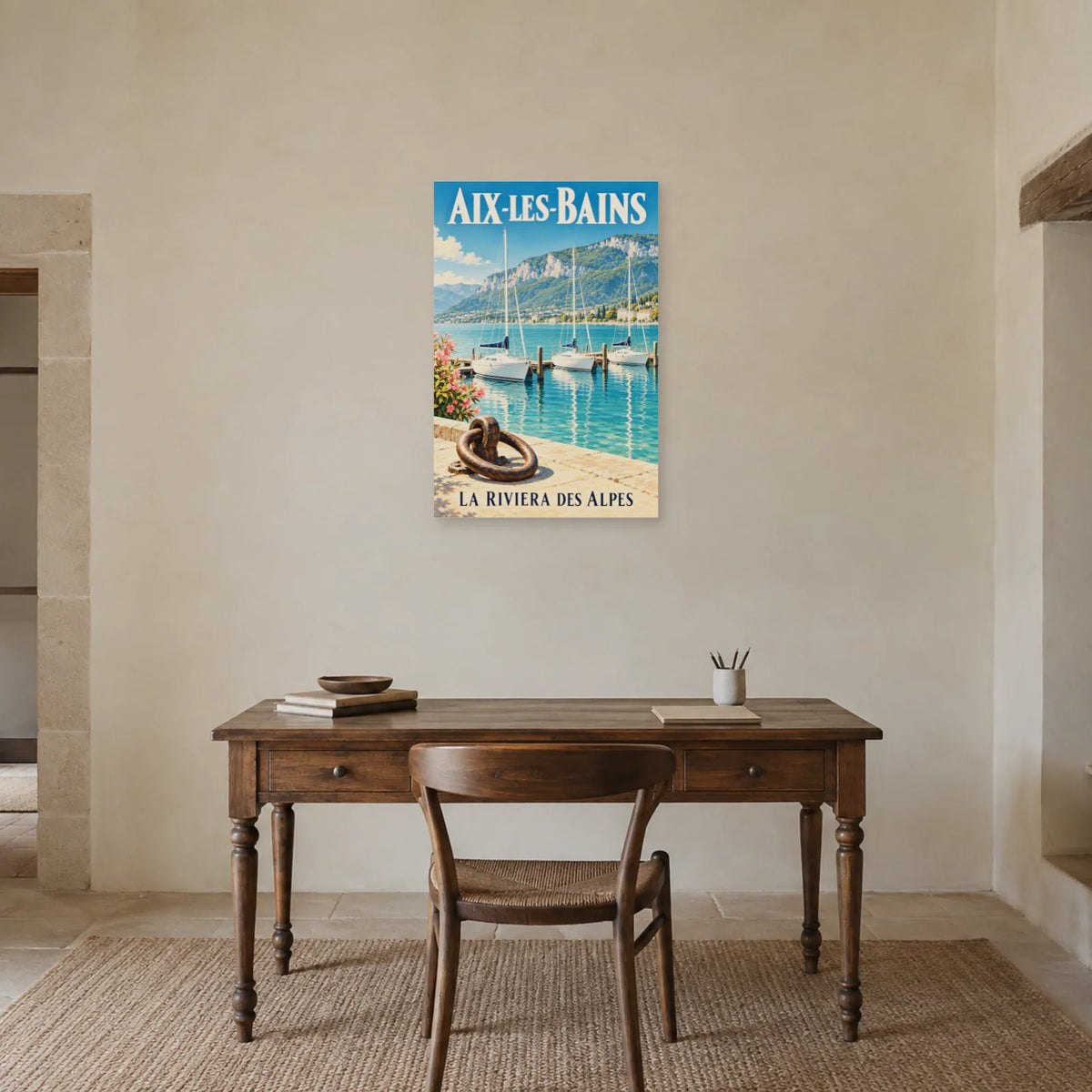 Affiche Aix-les-Bains - Port du Bourget dans un bureau - Art Virtuoso