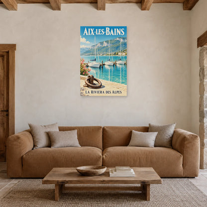 Affiche Aix-les-Bains - Port du Bourget dans un salon - Art Virtuoso