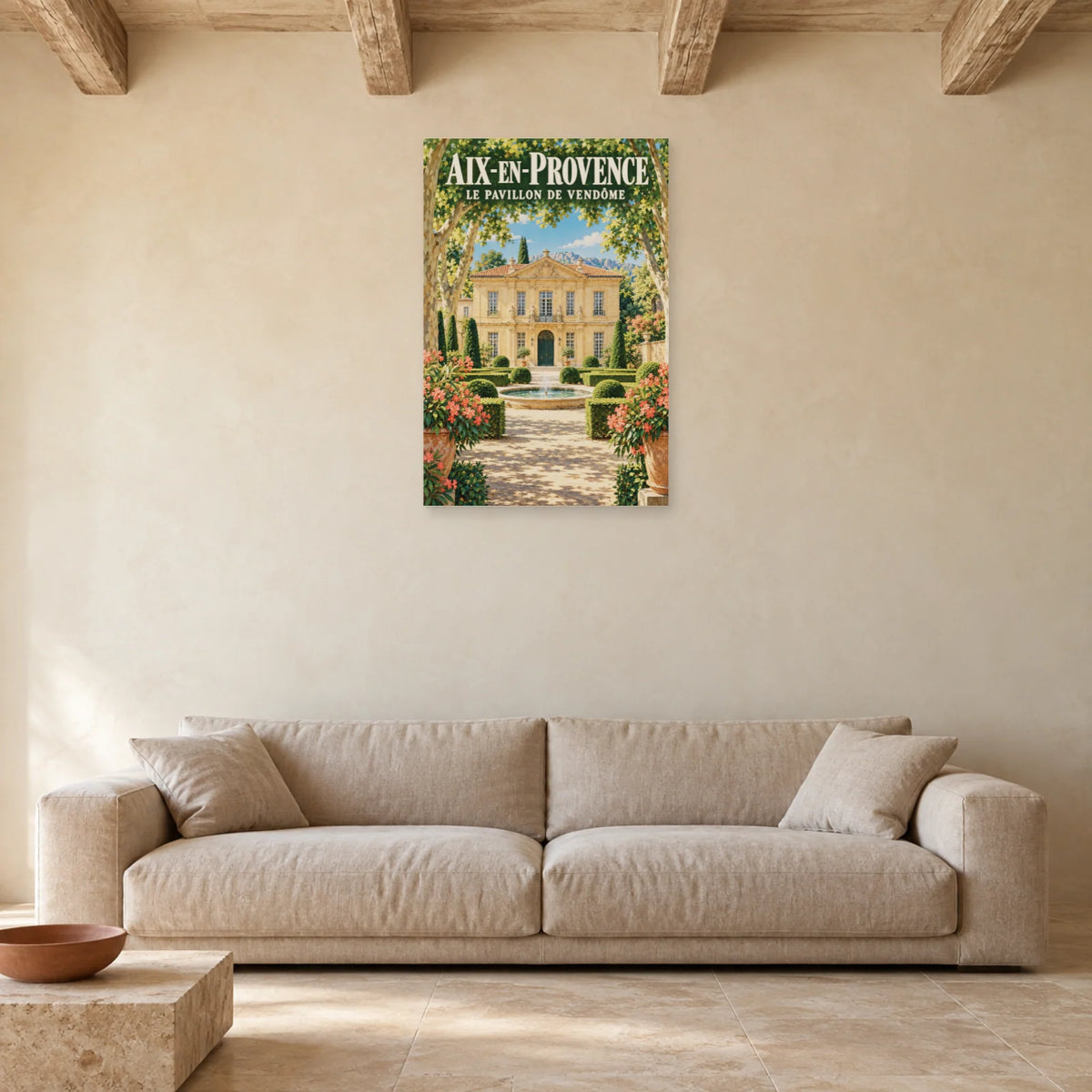 Affiche Aix-en-Provence Pavillon de Vendôme dans un salon - Art Virtuoso