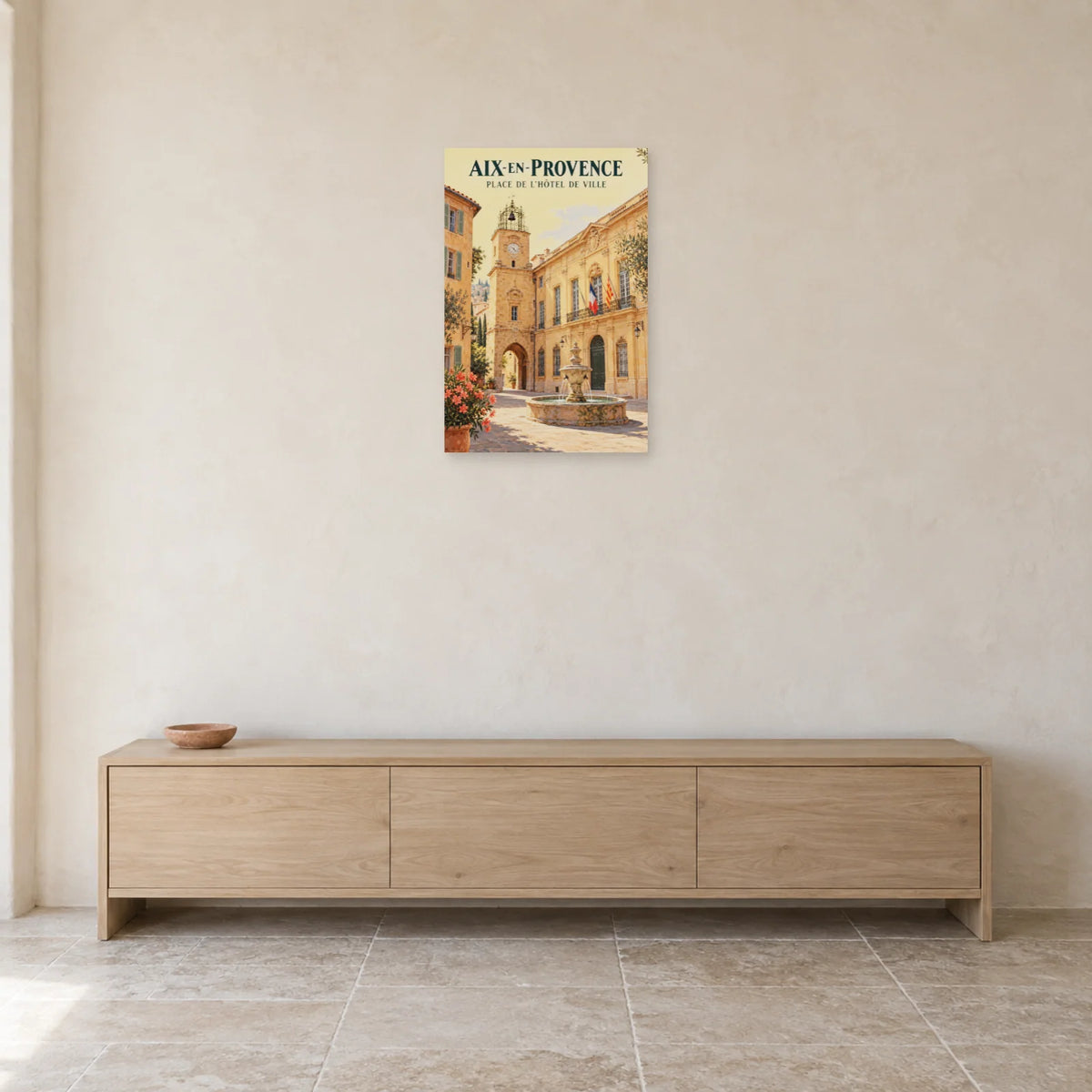 Affiche Aix-en-Provence Place de l'Hôtel de Ville dans une entrée ou un couloir - Art Virtuoso