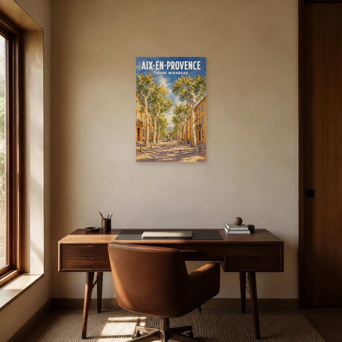 Affiche Aix-en-Provence – Cours Mirabeau dans un bureau - Art Virtuoso