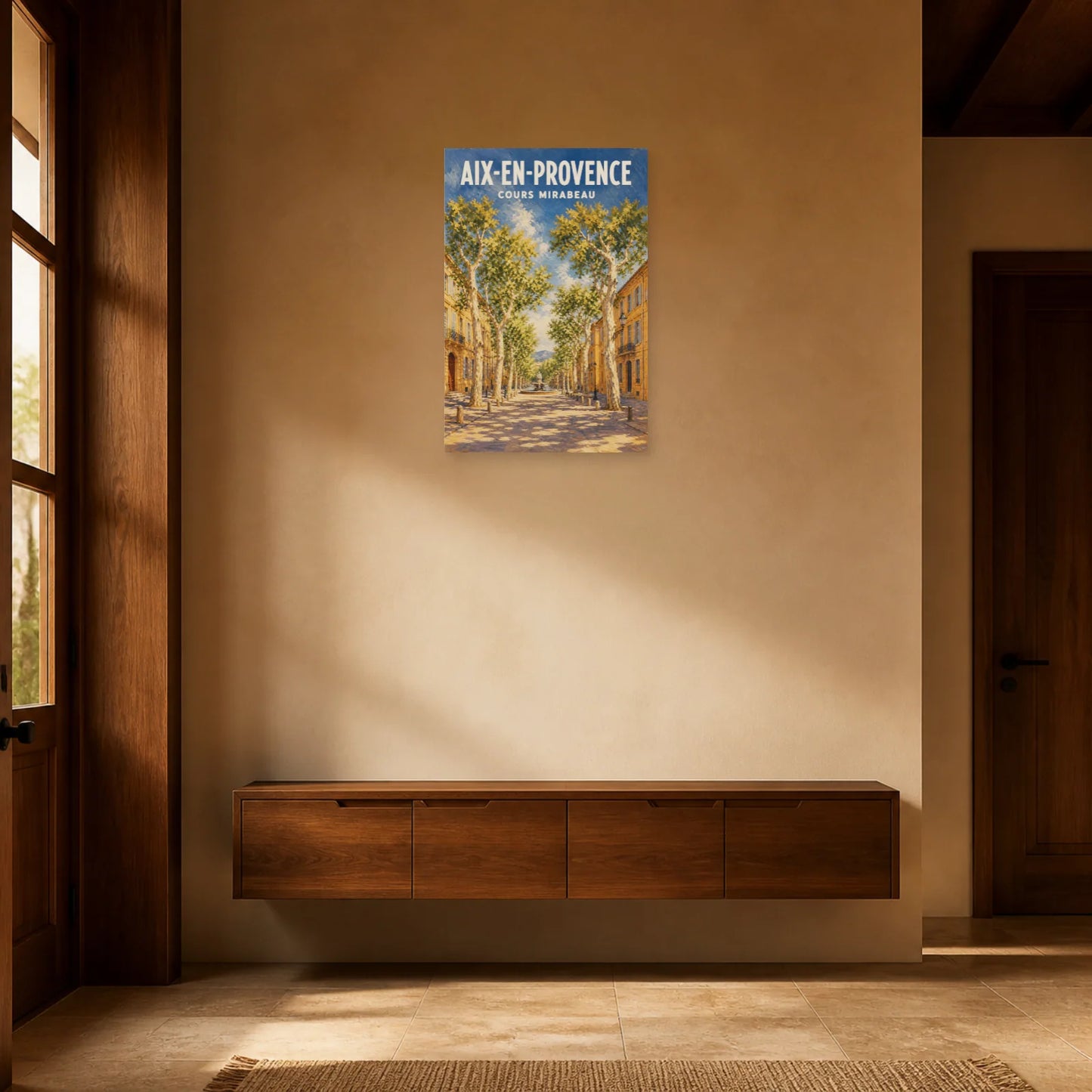 Affiche Aix-en-Provence – Cours Mirabeau dans une entrée ou un couloir - Art Virtuoso