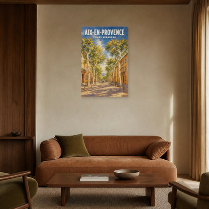 Affiche Aix-en-Provence – Cours Mirabeau dans un salon - Art Virtuoso