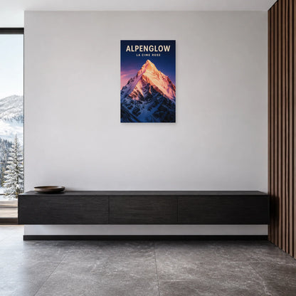 Affiche Alpenglow – La cime rose dans une entrée ou un couloir - Art Virtuoso