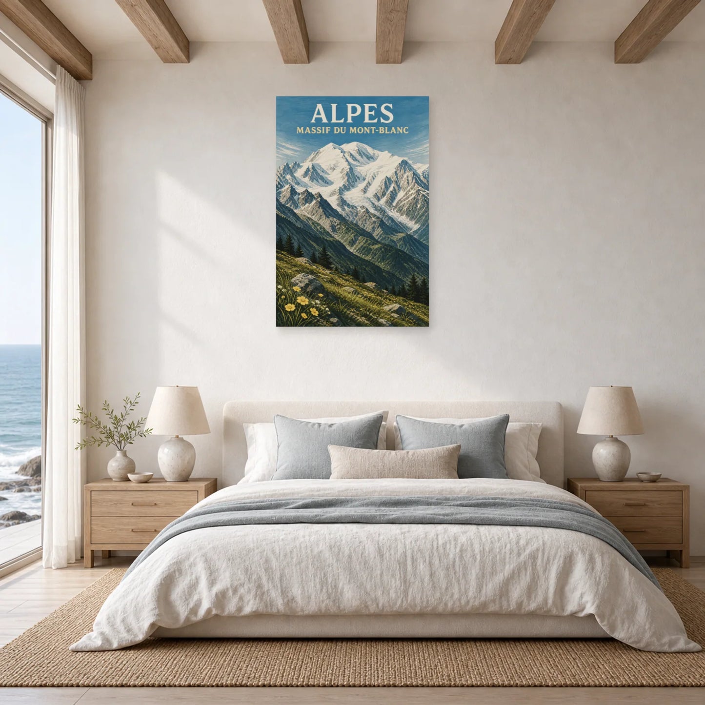 Affiche Alpes – Massif du Mont-Blanc dans une chambre - Art Virtuoso