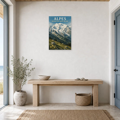 Affiche Alpes – Massif du Mont-Blanc dans une entrée ou un couloir - Art Virtuoso