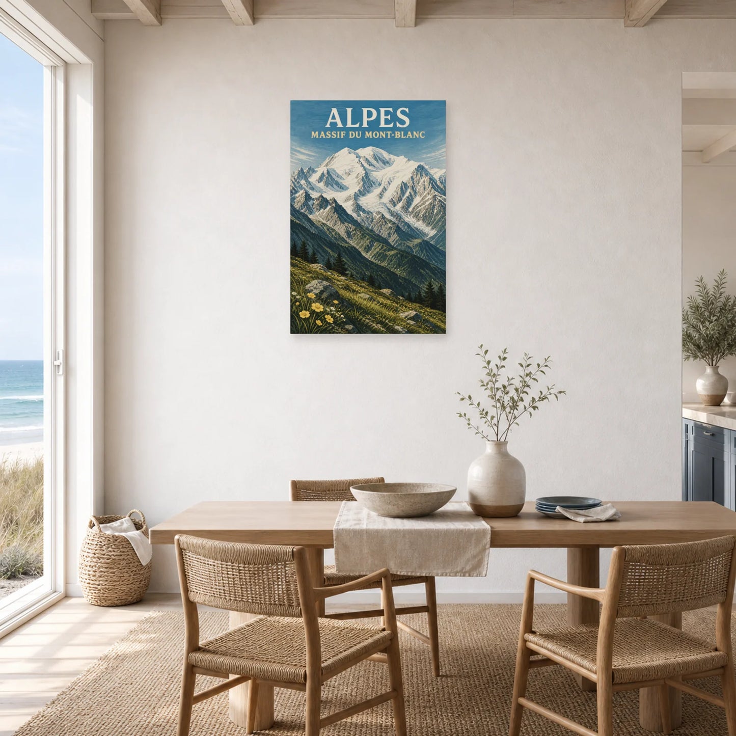 Affiche Alpes – Massif du Mont-Blanc dans une salle à manger - Art Virtuoso