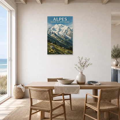 Affiche Alpes – Massif du Mont-Blanc dans une salle à manger - Art Virtuoso