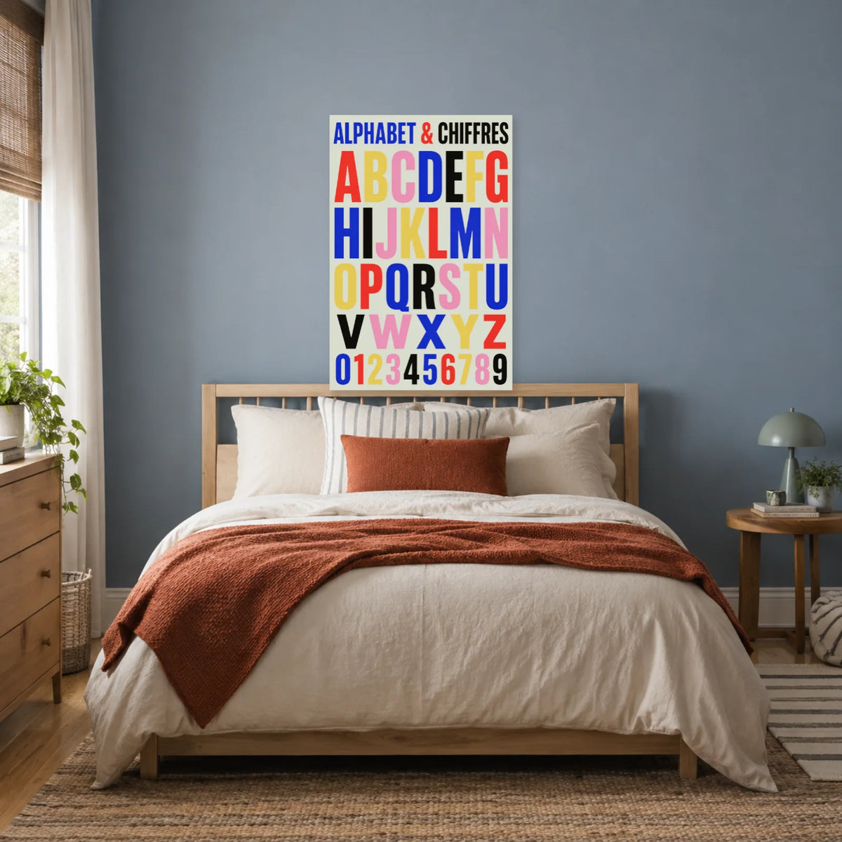 Affiche Alphabet et chiffres, grand jeu graphique dans une chambre - Art Virtuoso