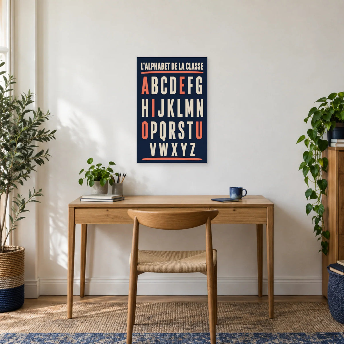 Affiche Alphabet de la classe, tableau joyeux dans un bureau - Art Virtuoso
