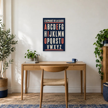 Affiche Alphabet de la classe, tableau joyeux dans un bureau - Art Virtuoso