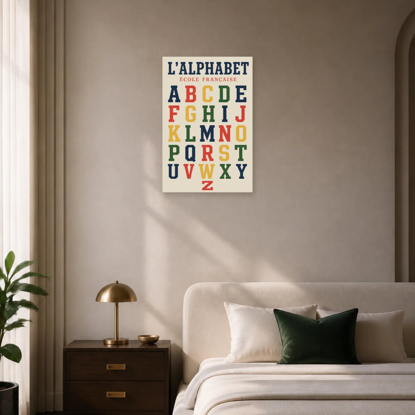 Affiche L'Alphabet – École Française dans une chambre - Art Virtuoso