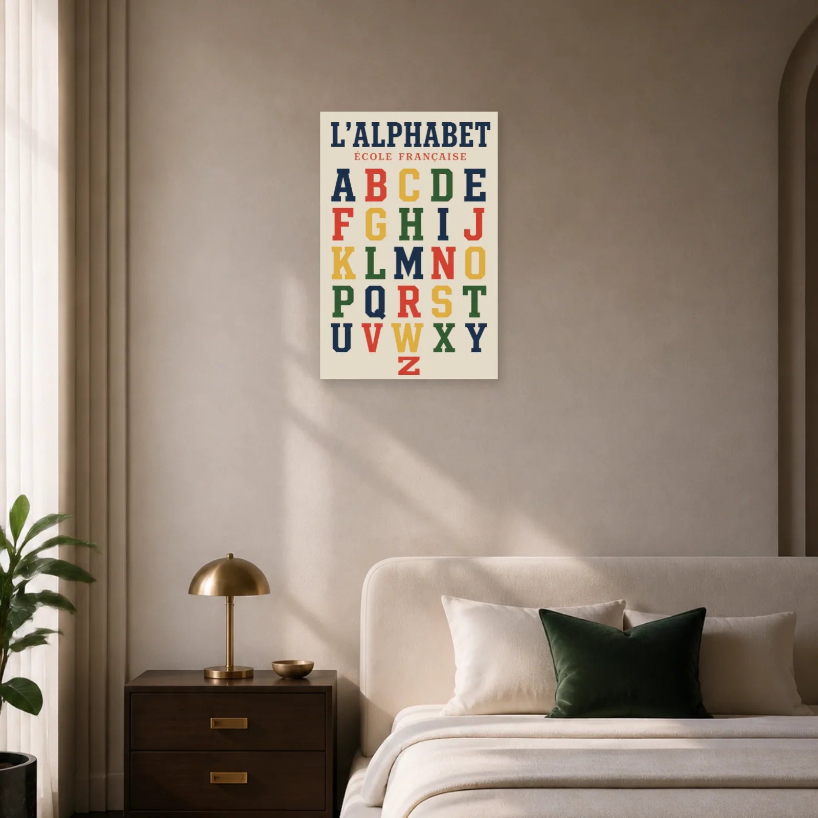 Affiche L'Alphabet – École Française dans une chambre - Art Virtuoso