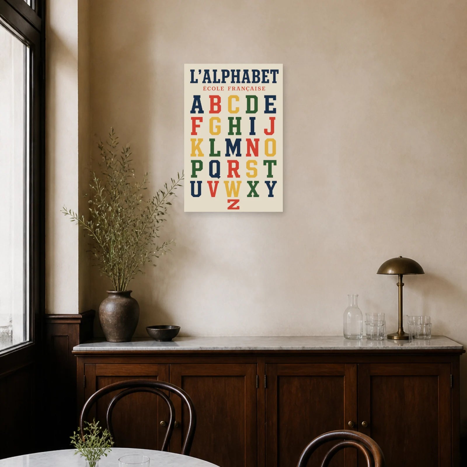 Affiche L'Alphabet – École Française dans une salle à manger - Art Virtuoso