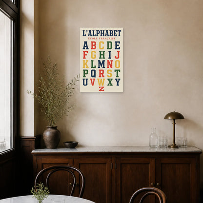 Affiche L'Alphabet – École Française dans une salle à manger - Art Virtuoso