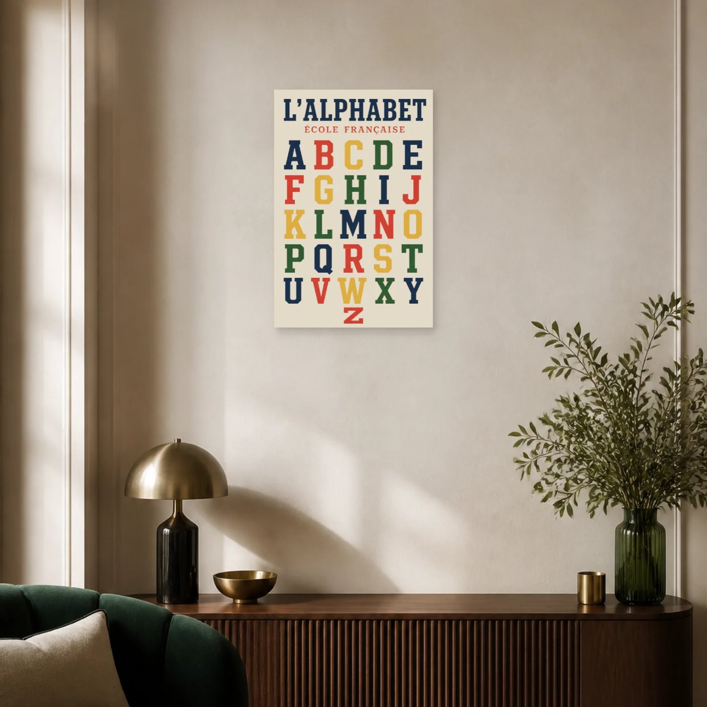 Affiche L'Alphabet – École Française dans un salon - Art Virtuoso