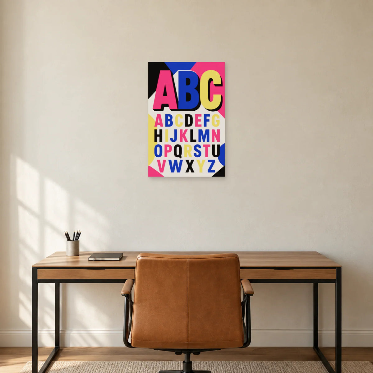 Affiche Alphabet pop, énergie primaire dans un bureau - Art Virtuoso
