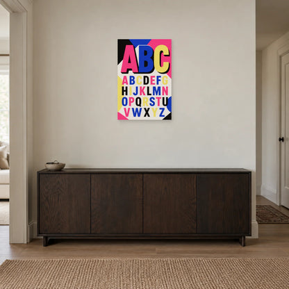 Affiche Alphabet pop, énergie primaire dans une entrée ou un couloir - Art Virtuoso